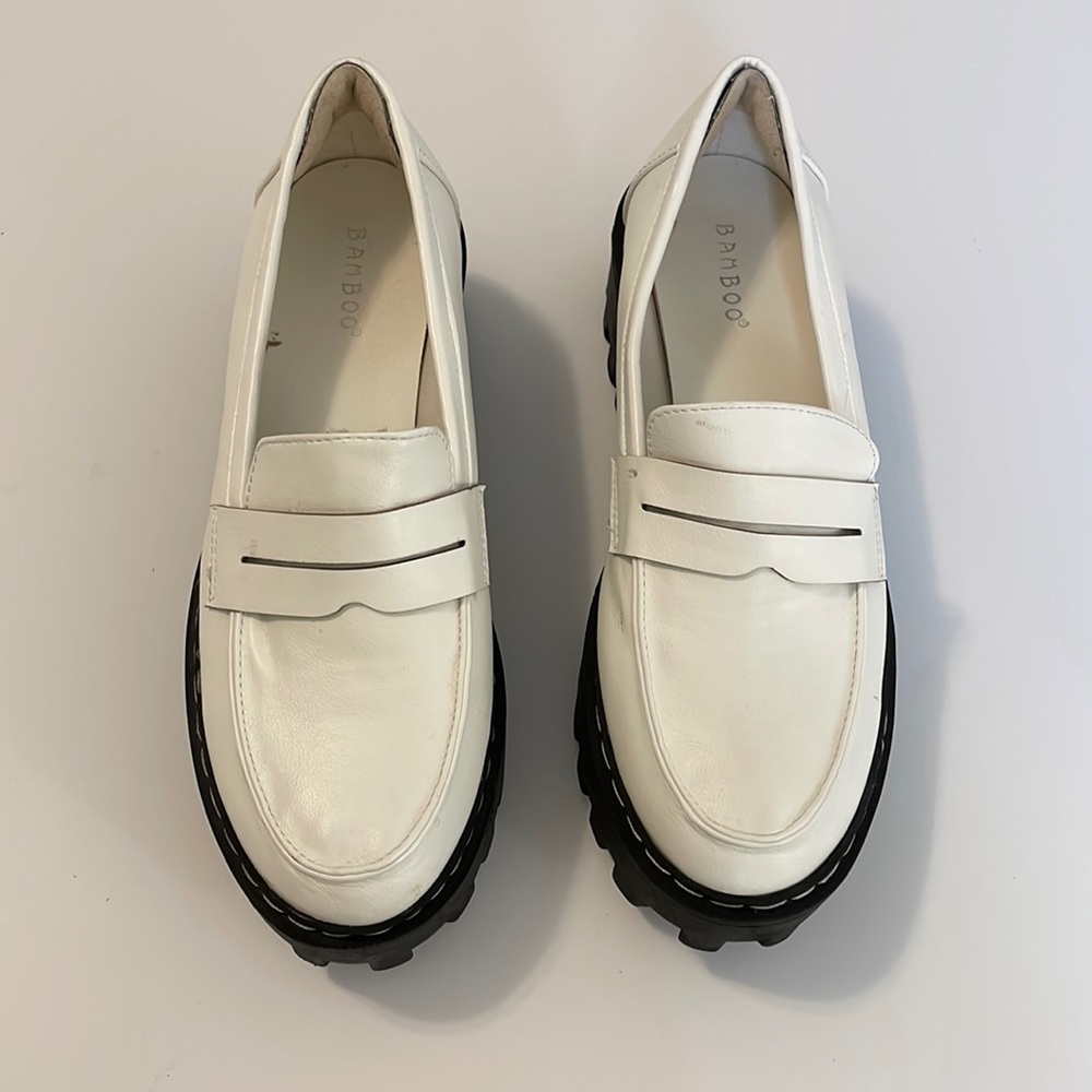 White bamboo Platform shoes